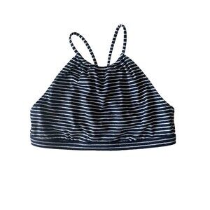 Prana Navy and White Striped Bikini Top